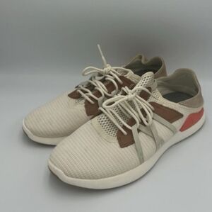 OluKai Mio Li White and Red Sneakers